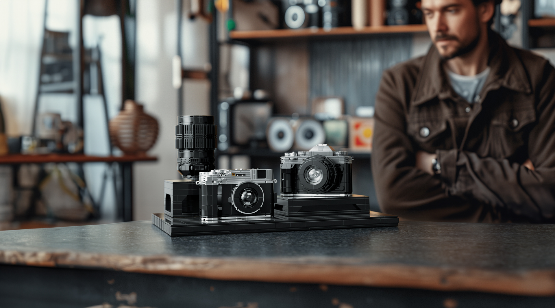 Detailed display of the nfieliz cameras building set