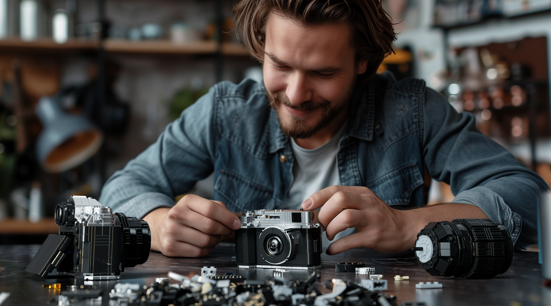 Detailed display of the nfieliz cameras building set